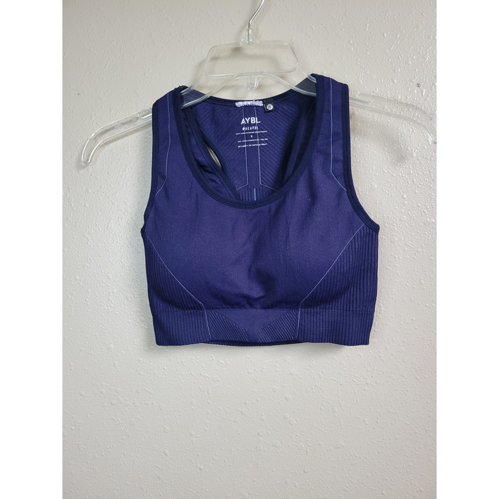 AYBL Balance V3 Seamless Sports Bra‎ Women's Activewear Gym Fitness Blue Small